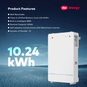 itel 10240Wh Lithium Battery Standing 48V 200Ah 10.24kWh IPL-51200X IP21